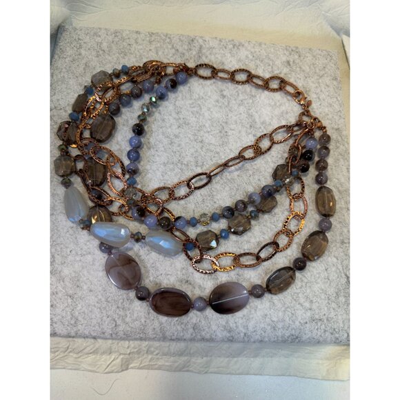 Premier Design Interchangeable English Rose Beads & Bronze Necklace multi Strand - Picture 6 of 9